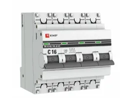 Автоматический выключатель 4P 16А (C) 4,5kA ВА 47-63 EKF PROxima#1