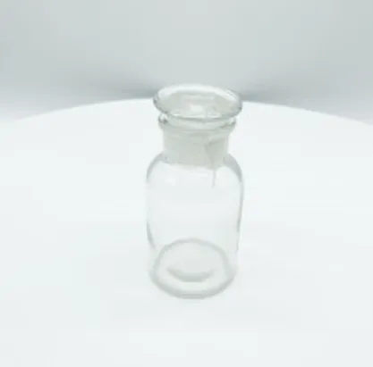 Склянка для реактивов 125 мл, широкое горло, притертая пробка, светлое стекло#1