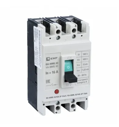 Автоматический выключатель ВА-99МL 63/16А 3P 15кА EKF Basic#1