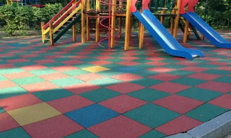 Резиновая разноцветная плита "Rubber Max Sport" для детской площадки (490 х 490 х 35 мм)#1