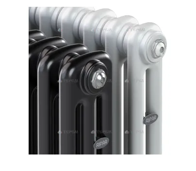 Стальной трубчатый радиатор отопления RIFAR TUBOG, нижнее одностороннее подключение с термостатическим клапаном (цвет антрацит), 6 секций, модель 2#1