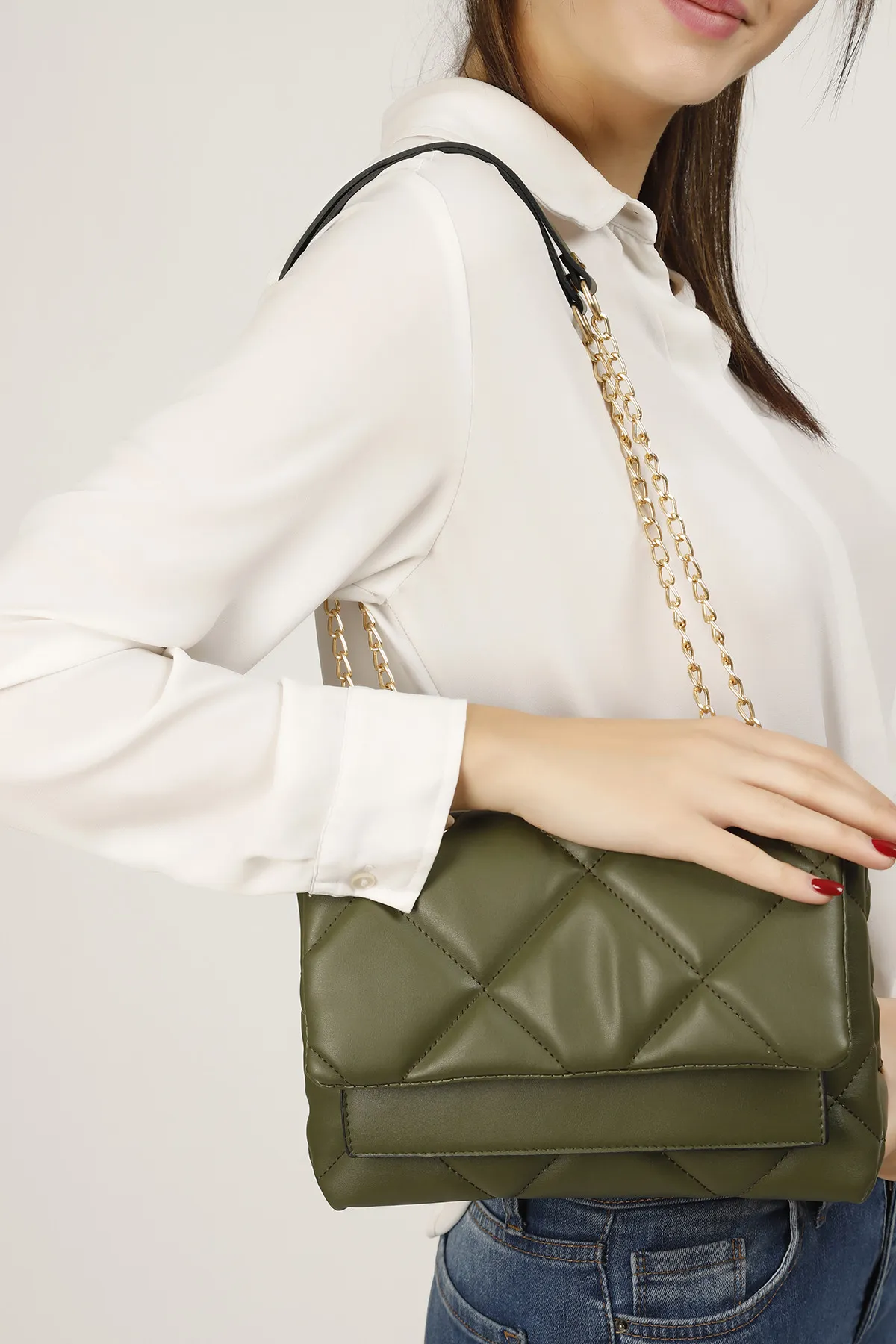 Женская сумка с вышивкой - зеленый shk bag#4