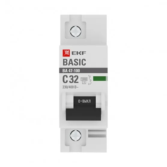 Автоматический выключатель 1P 32А (C) 10kA ВА 47-100 EKF Basic#2