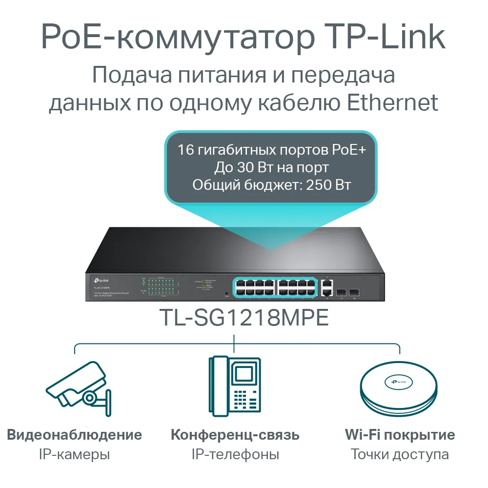 TL-SG1218MPE 16 port 10/100 Mbit/s PoE+ kaliti va 2 Gigabitli Tp-Link porti#4