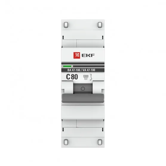 Автоматический выключатель 4P 80А (D) 10kA ВА 47-100M без теплового расцепителя EKF PROxima#2