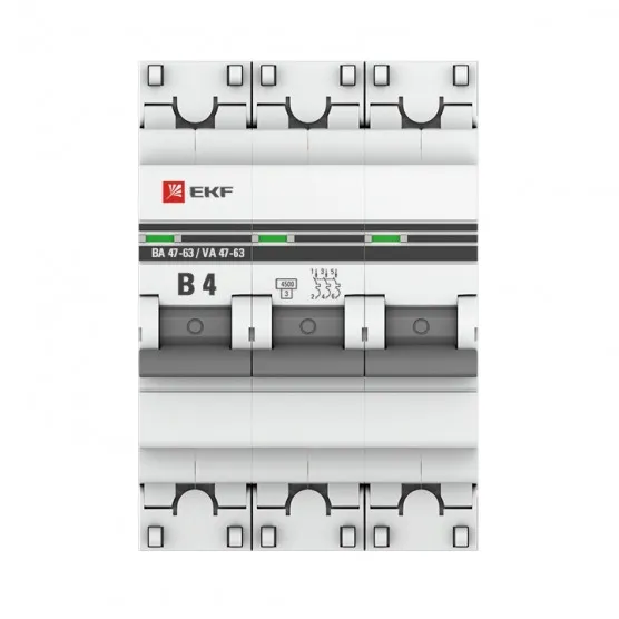 Автоматический выключатель 3P 4А (B) 4,5кА ВА 47-63 EKF PROxima#2