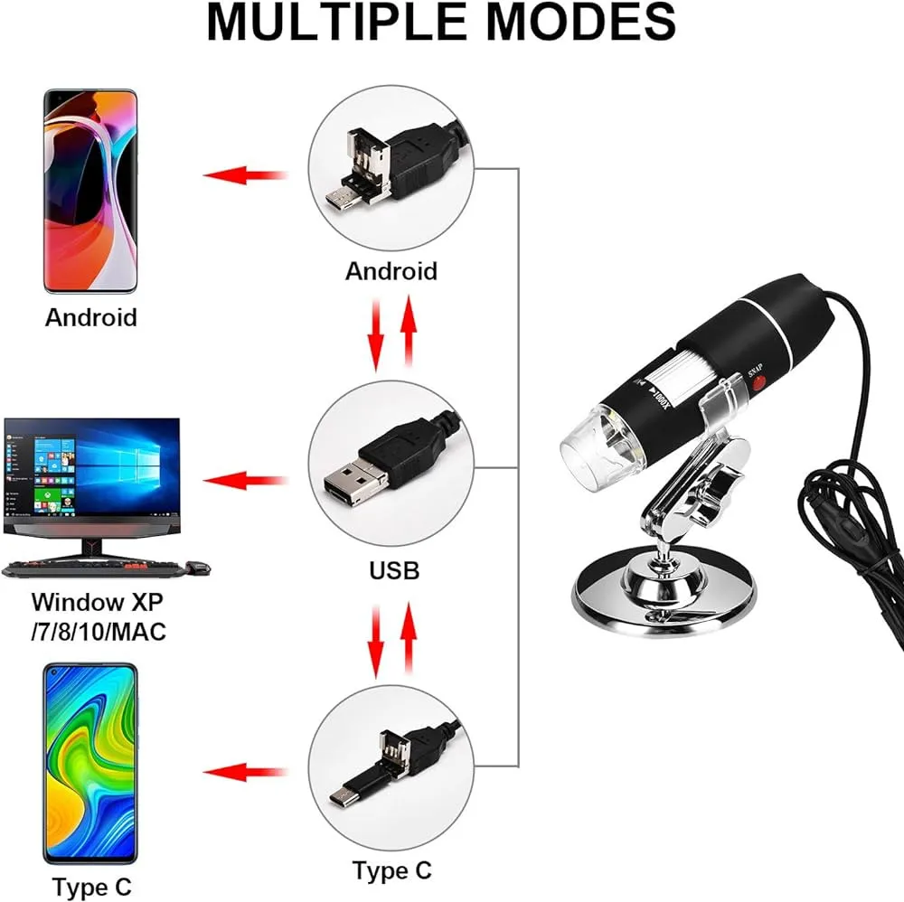 Цифровой USB-микроскоп с функцией OTG с подставкой#4