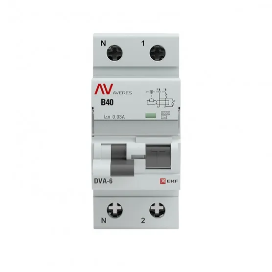 Дифференциальный автомат DVA-6 1P+N 40А (C) 30мА (AC) 6кА EKF AVERES#2