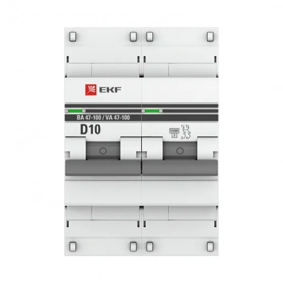 Автоматический выключатель 2P 10А (D) 10kA ВА 47-100 EKF PROxima#2