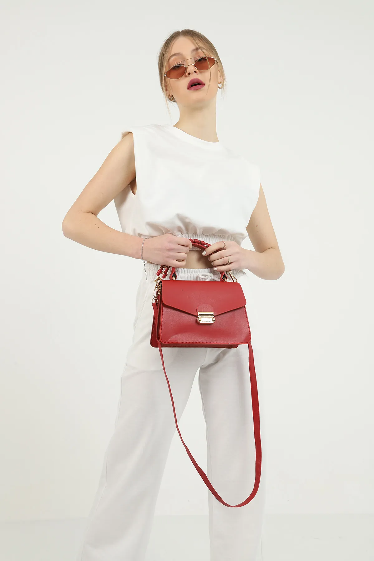 Женская сумка с цепочкой SHK Bag 1080HBMYZ Красный#4