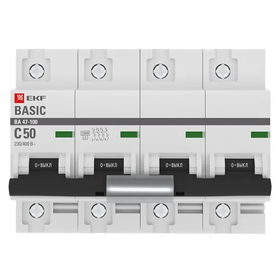 Автоматический выключатель 4P 50А (C) 10kA ВА 47-100 EKF Basic#2