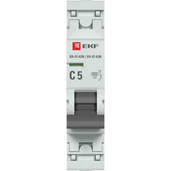 Автоматический выключатель 1P 5А (C) 6кА ВА 47-63N EKF PROxima#2