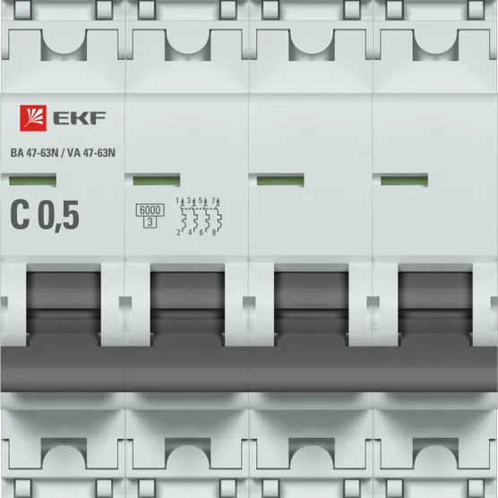 Автоматический выключатель 4P 0,5А (C) 6кА ВА 47-63N EKF PROxima#2