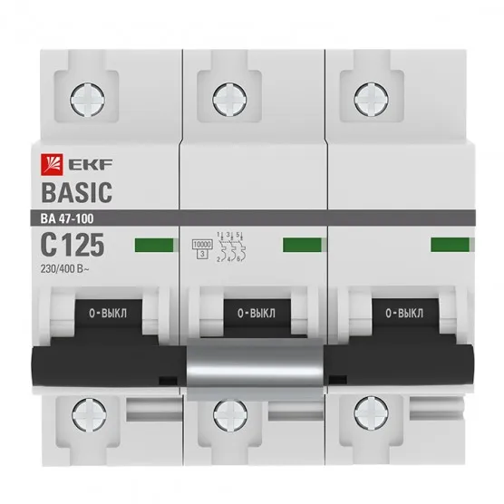 Автоматический выключатель 3P 125А (C) 10kA ВА 47-100 EKF Basic#2