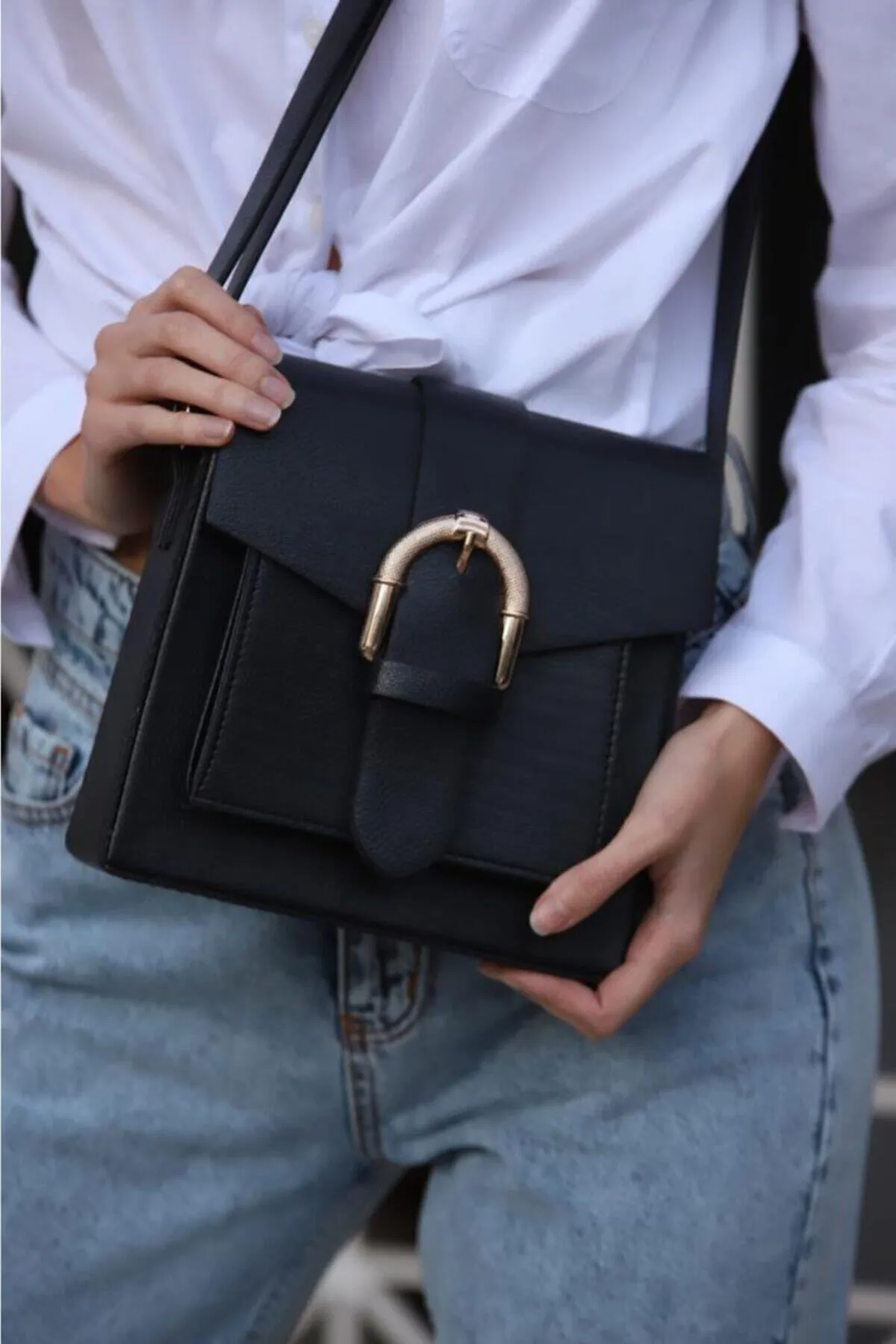 Женская сумка с пряжкой SHK Bag 2617KEC Черный#2