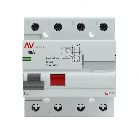 Устройство защитного отключения DV 4P 40А/300мА (S) EKF AVERES#2
