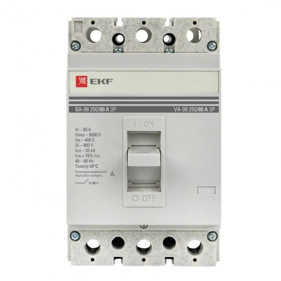 Автоматический выключатель ВА-99 250/80А 3P 35кА без коннекторов EKF PROxima#2