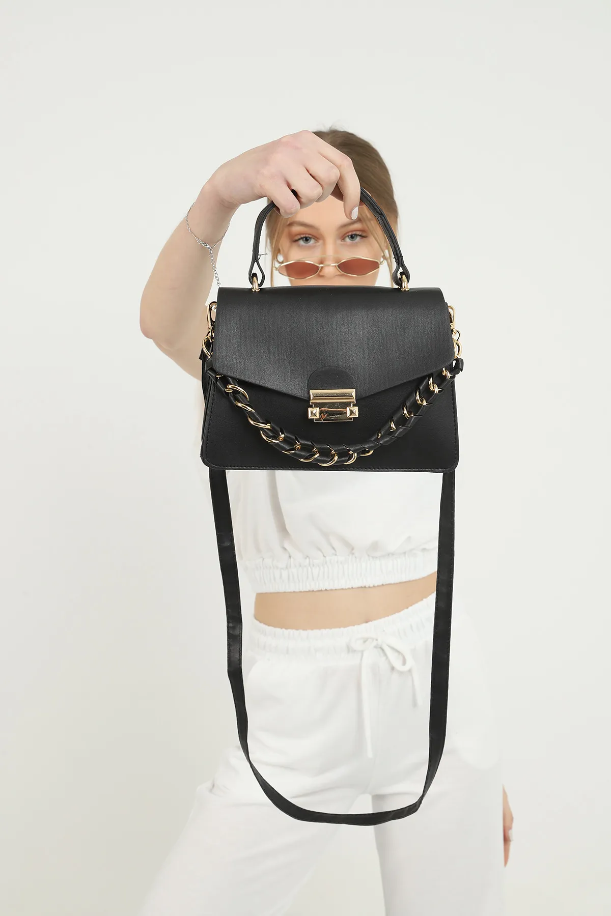 Женская сумка с цепочкой SHK Bag 1080HBMYZ Черный#4