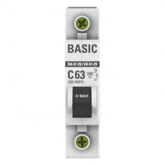 Автоматический выключатель 1P 63А (C) 4,5кА ВА 47-29 Basic#2