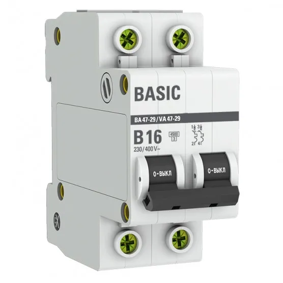 Автоматический выключатель 2P 16А (B) 4,5кА ВА 47-29 Basic#2