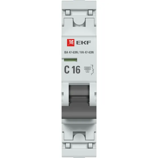 Автоматический выключатель 1P 16А (C) 6кА ВА 47-63N EKF PROxima#2