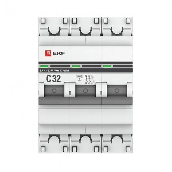 Автоматический выключатель 3P 32А (C) 6кА ВА 47-63M без теплового расцепителя EKF PROxima#2