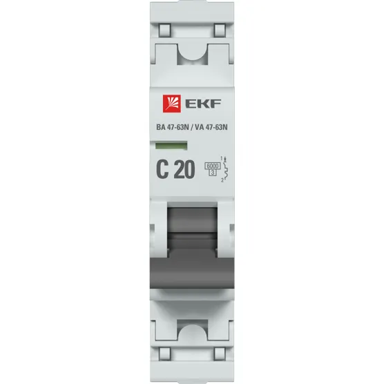 Автоматический выключатель 1P 20А (C) 6кА ВА 47-63 DC EKF PROxima#2