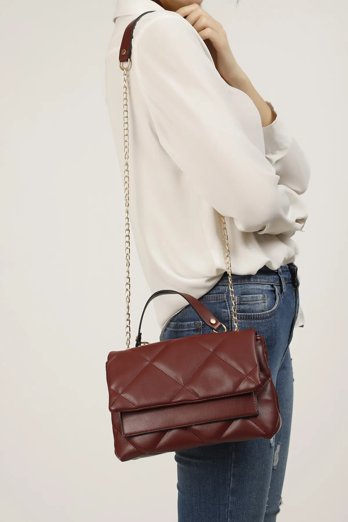 Женская сумка с вышивкой - бордовый shk bag#5
