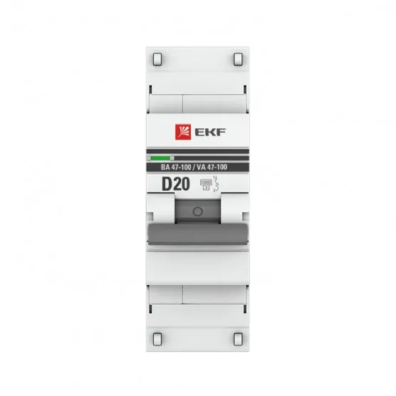Автоматический выключатель 1P 20А (D) 10kA ВА 47-100 EKF PROxima#2
