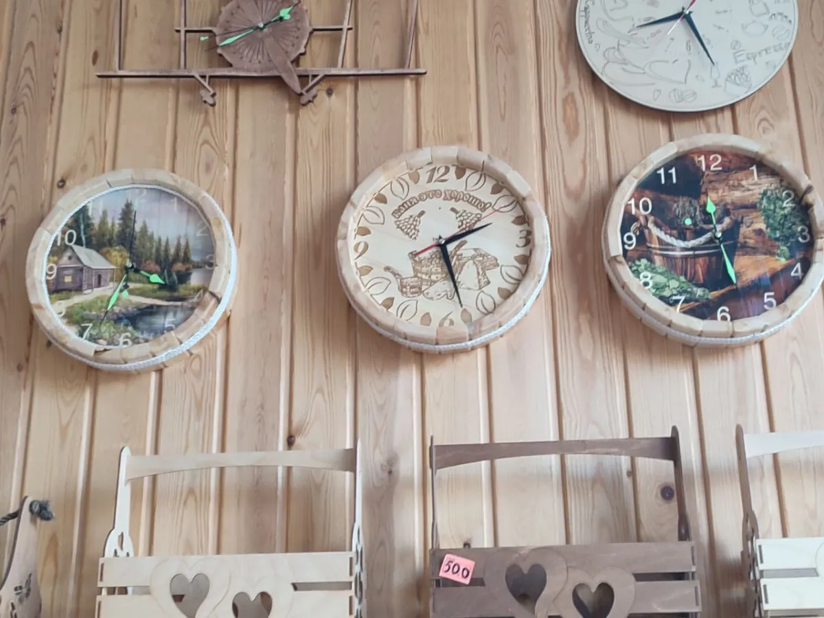 Настенные часы деревянные для бани#3