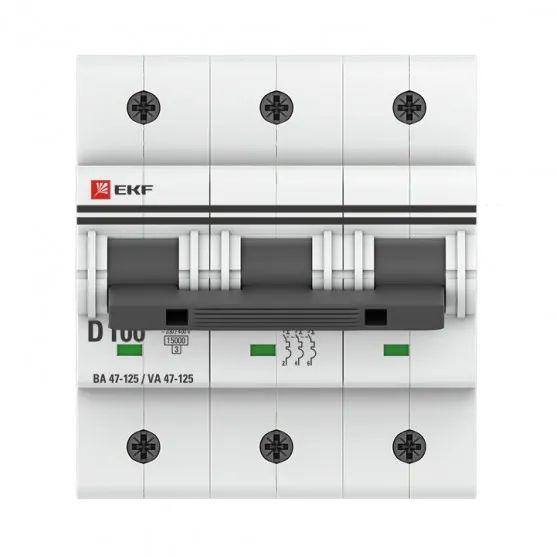 Автоматический выключатель 3P 100А (C) 15кА ВА 47-125 EKF PROxima#2