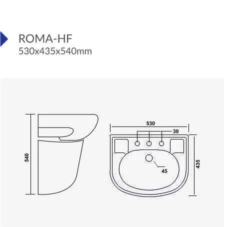 Умывальник подвесной ROMA-HF#2