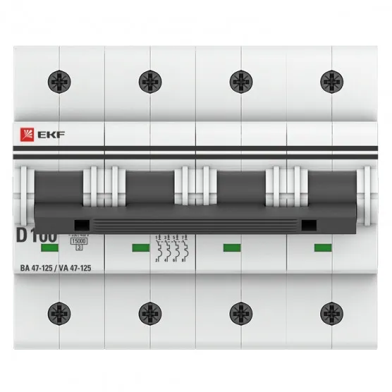 Автоматический выключатель 4P 100А (C) 15кА ВА 47-125 EKF PROxima#2
