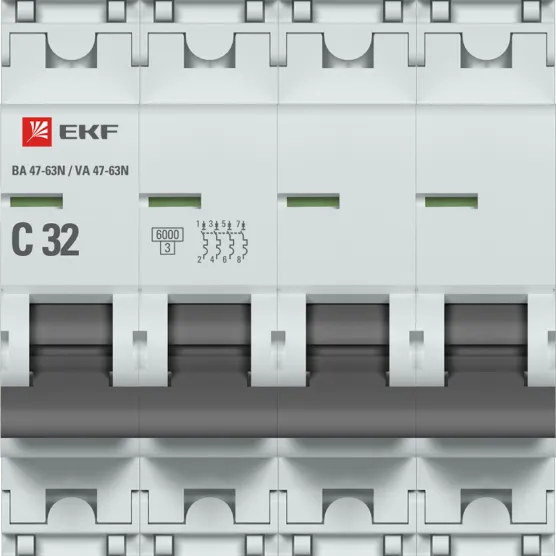 Автоматический выключатель 4P 32А (C) 6кА ВА 47-63N EKF PROxima#2
