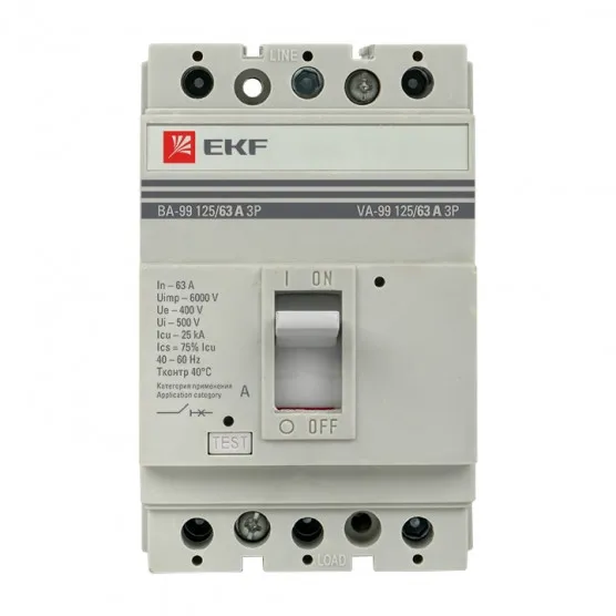 Выключатель автоматический ВА-99 125/ 63А 3P 25кА EKF PROxima#2