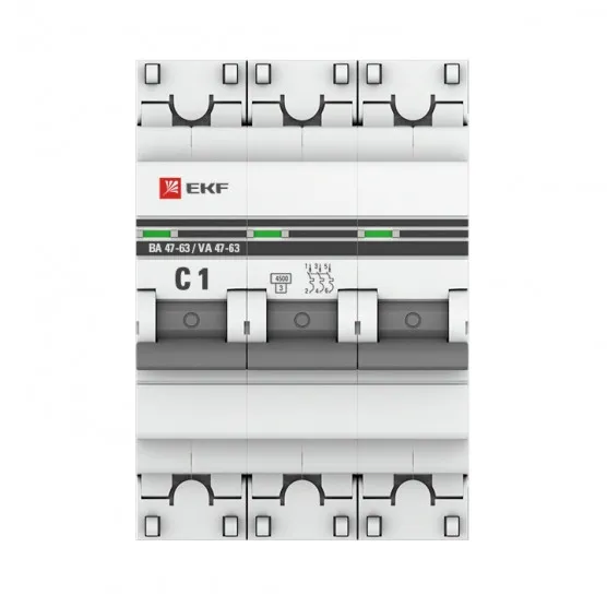 Автоматический выключатель 3P 1А (C) 4,5kA ВА 47-63 EKF PROxima#2