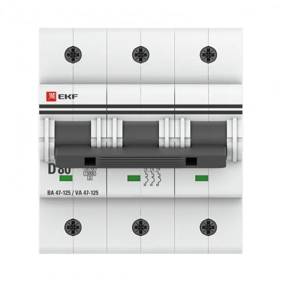 Автоматический выключатель 3P 80А (D) 15кА ВА 47-125 EKF PROxima#2