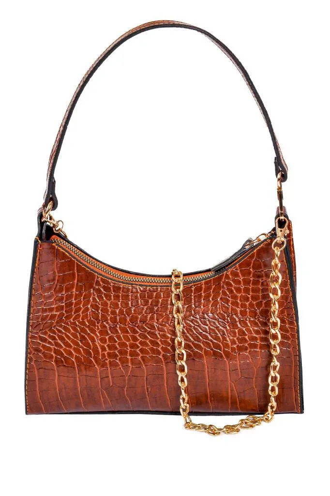 Женская сумка через плечо baguette bag - коричневый shk bag#3