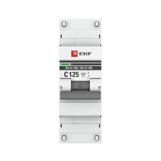Автоматический выключатель 1P 125А (C) 10kA ВА 47-100M без теплового расцепителя EKF PROxima#2