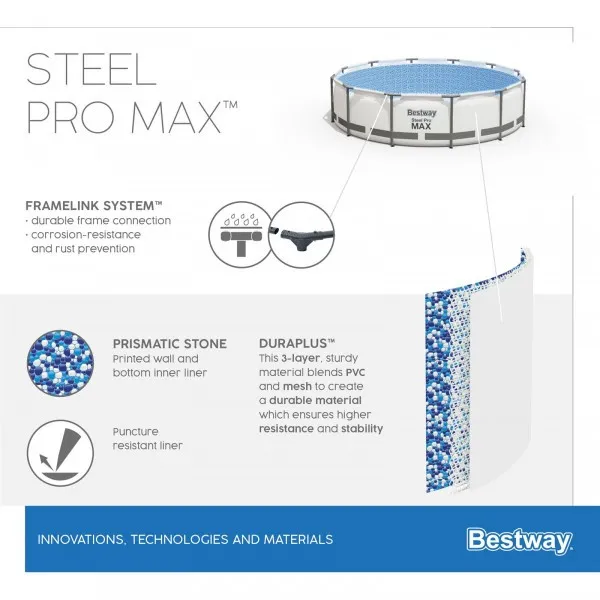 Бассейн каркасный Bestway Steel Pro Max 56406, 305 х 76 см#6