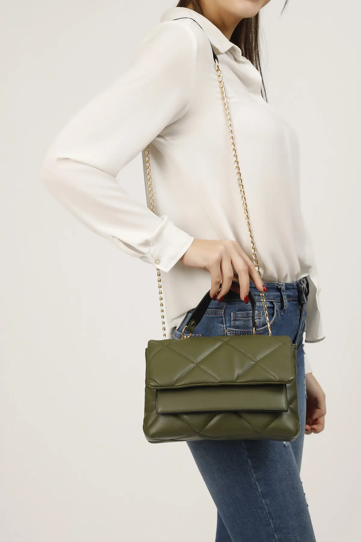 Женская сумка с вышивкой - зеленый shk bag#5
