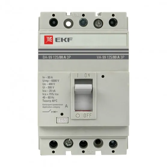 Выключатель автоматический ВА-99 125/ 80А 3P 25кА EKF PROxima#2