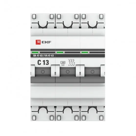 Автоматический выключатель 3P 13А (C) 4,5kA ВА 47-63 EKF PROxima#2