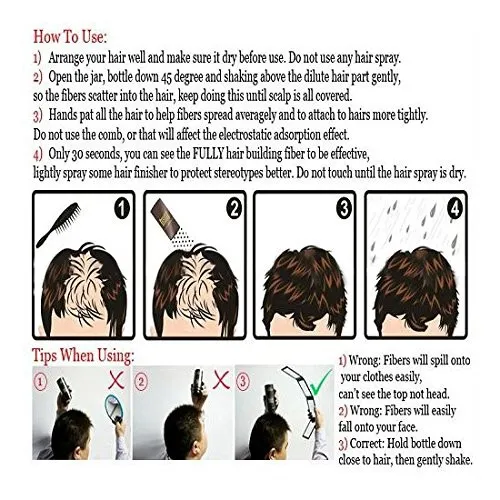 Caboki Hair Building Fibers Консилер от выпадения волос - 25 Граммы (черный)#3
