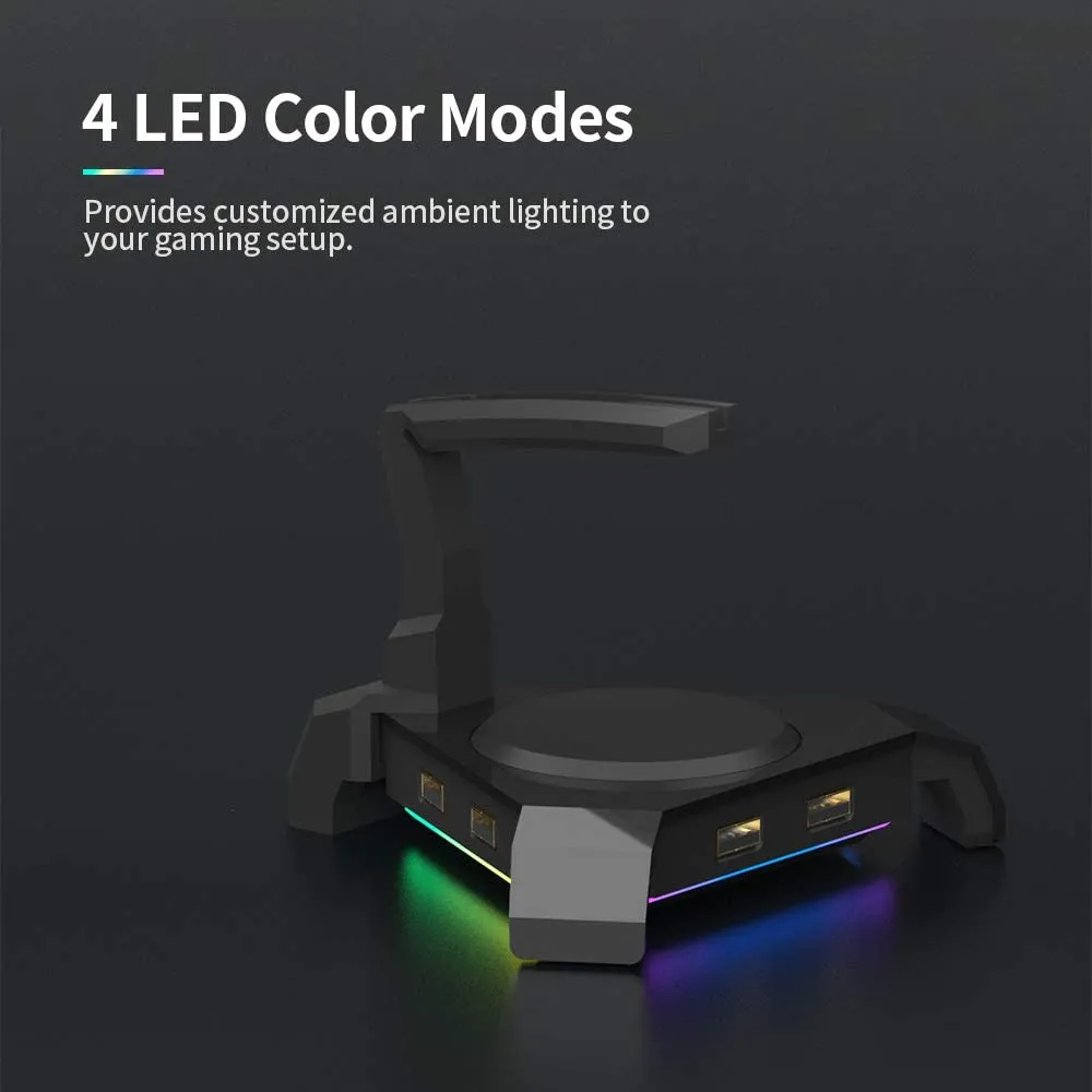 Держатель кабеля с эластичным ремнем для игровой мыши MOTOSPEED Q20 с 4-портовым USB-концентратором -4 светодиодных цветовых режима с RGB-подсветкой - провод#2