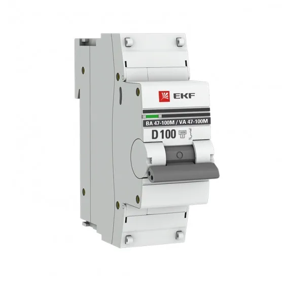 Автоматический выключатель 1P 100А (D) 10kA ВА 47-100M без теплового расцепителя EKF PROxima#1