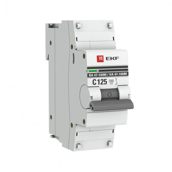 Автоматический выключатель 1P 125А (C) 10kA ВА 47-100M без теплового расцепителя EKF PROxima#1