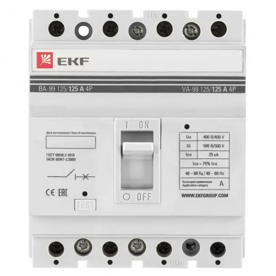 Выключатель автоматический ВА-99 125/125А 4P 25кА EKF PROxima#1