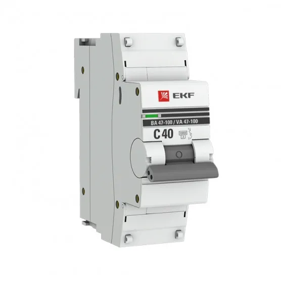 Автоматический выключатель 1P 40А (C) 10kA ВА 47-100 EKF Basic#1
