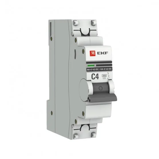 Автоматический выключатель 1P 4А (C) 6кА ВА 47-63 DC EKF PROxima#1